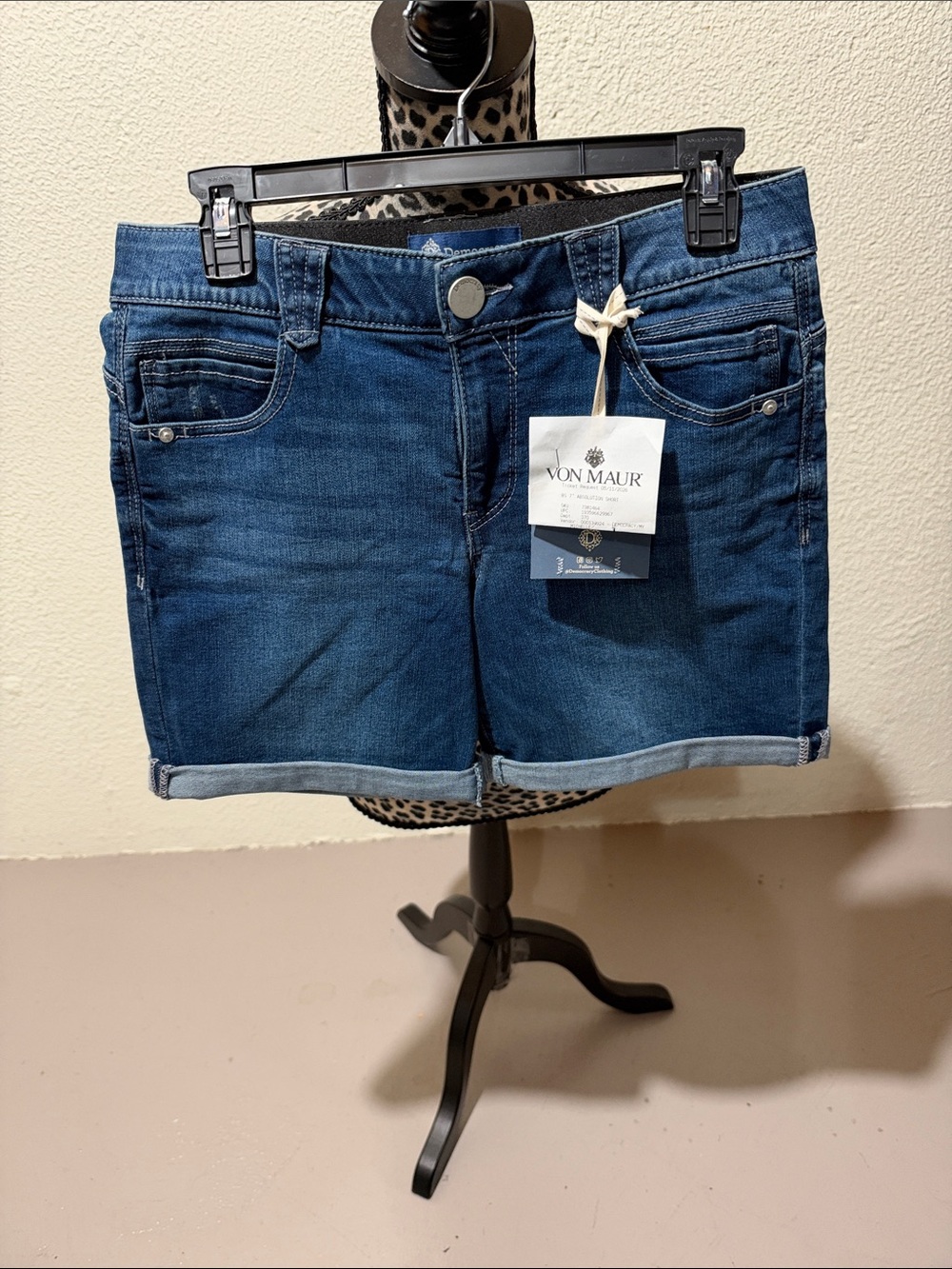 Democracy Dark Blue Denim Cuffed Shorts